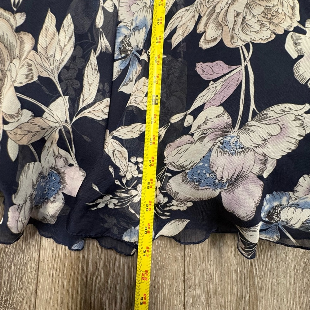 TFNC Navy Floral V-Neck Long Sleeve Chiffon Dress - Picture 6 of 14